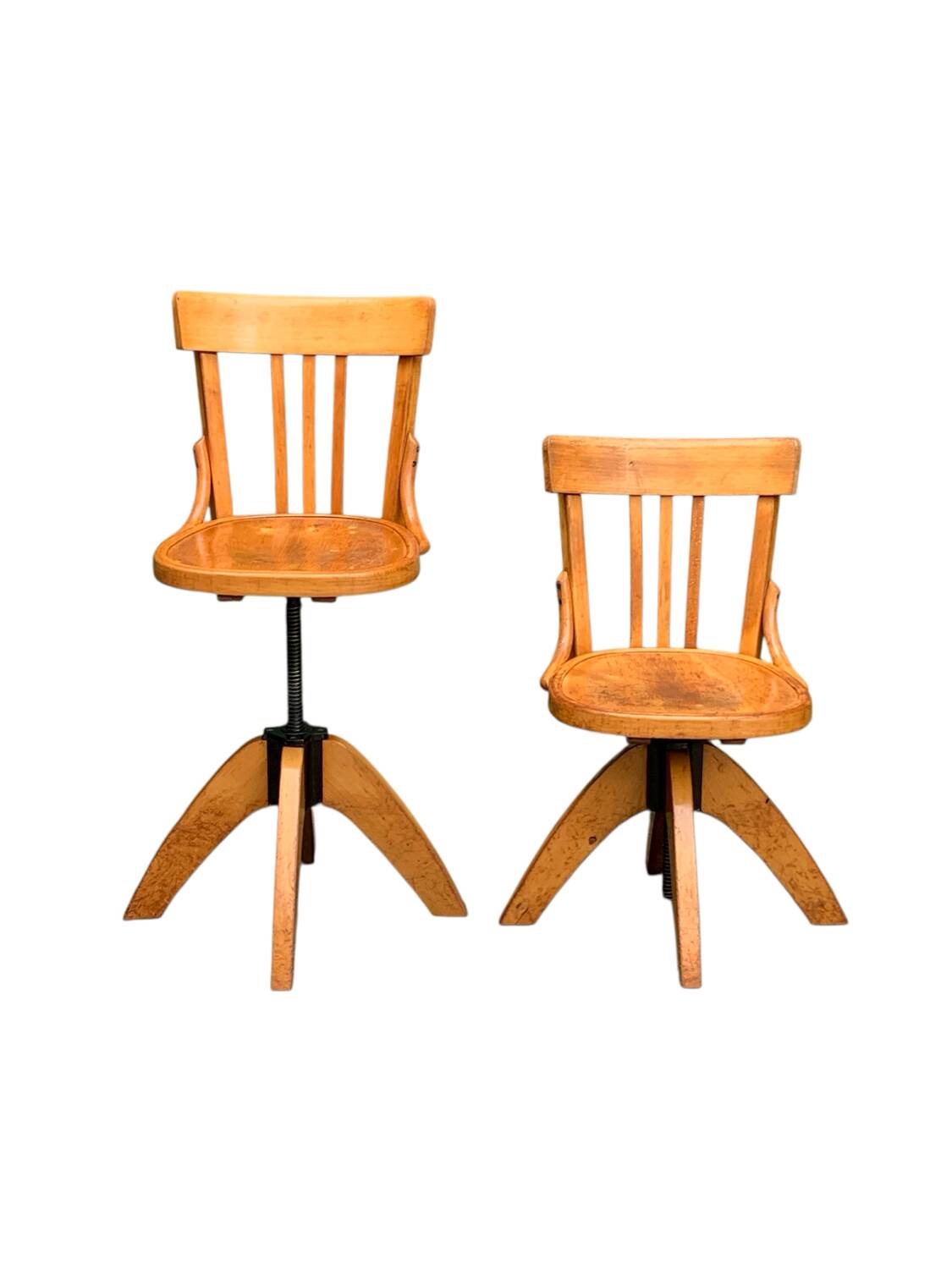Pair of Baumann rotating screw chairs 1960