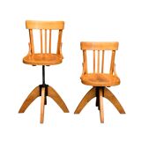 Pair of Baumann rotating screw chairs 1960