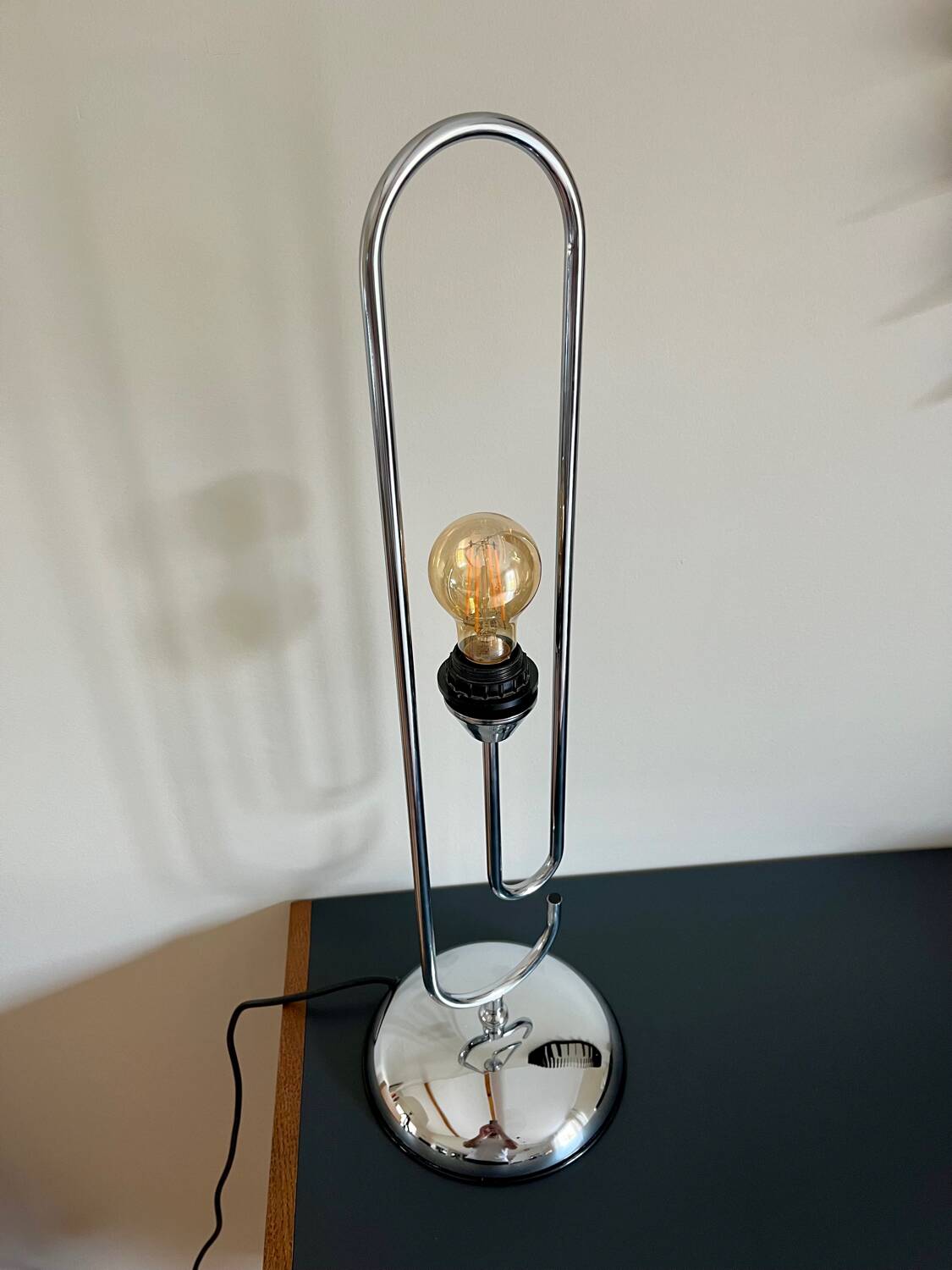 Space Age table lamp chrome steel VINTAGE 70