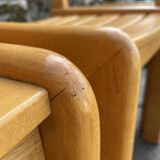 Suite of 8 solid beech chairs