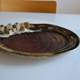 Flamed stoneware dish