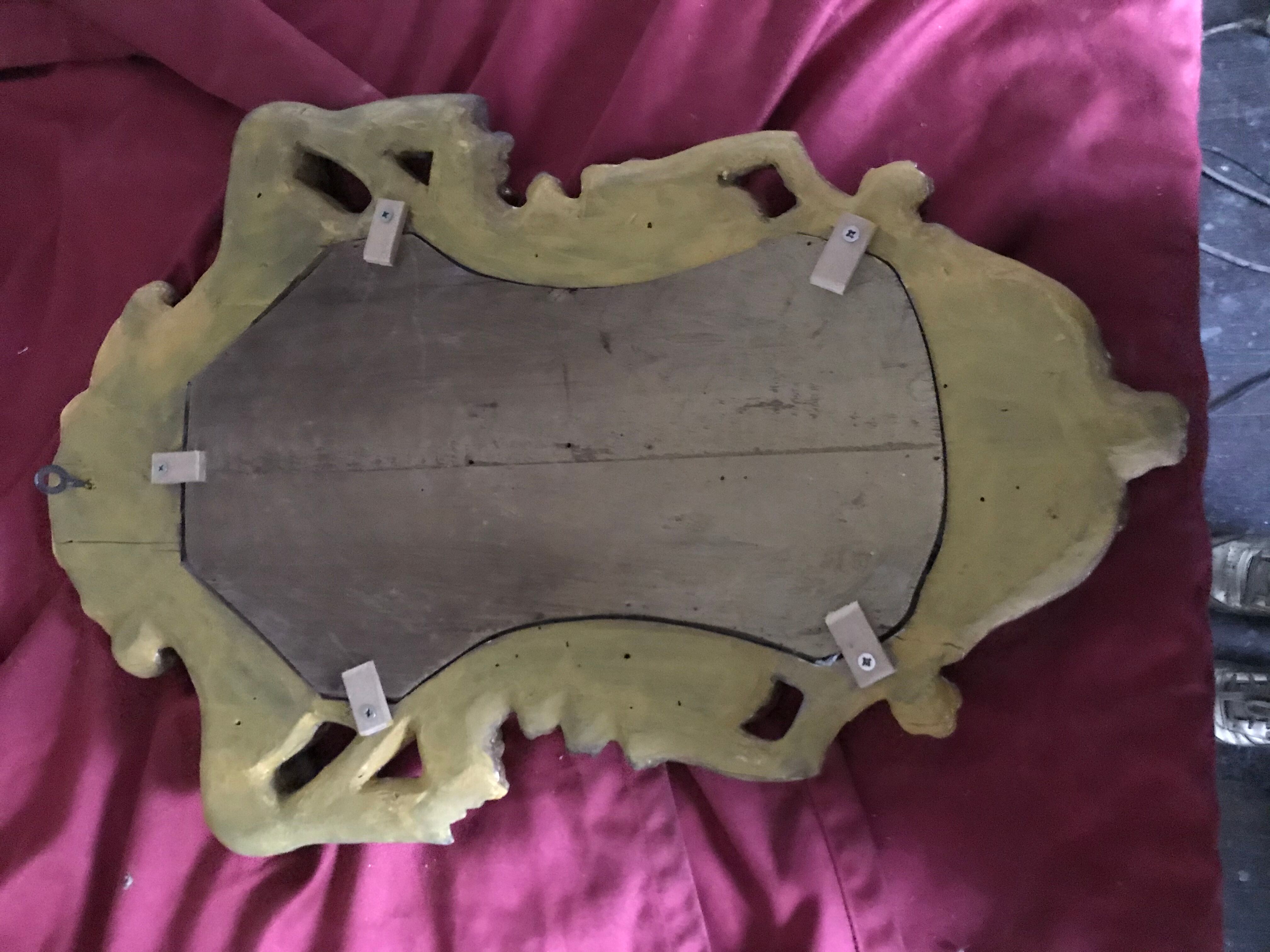 Golden mirror with gold leaf, 64 x 44 cm