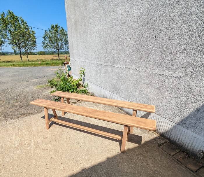 Solid oak farm bench