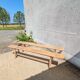 Solid oak farm bench
