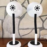 Pair of identical desk or bedside lamps 1970