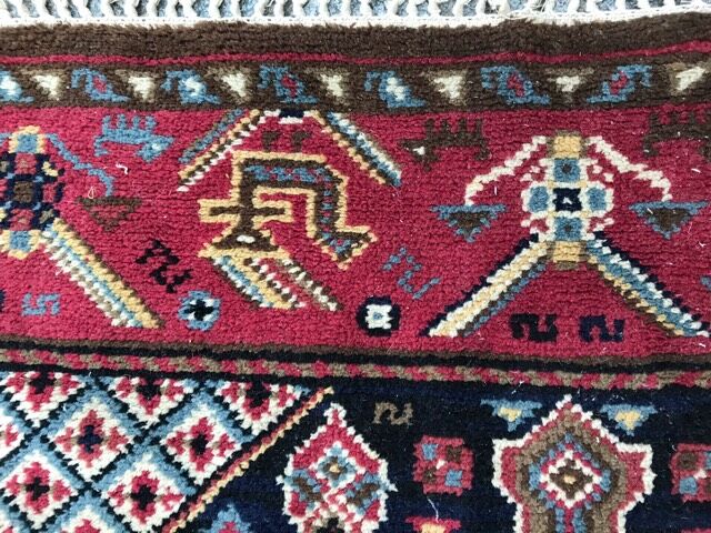 Carpet French drawings Shiraz dots knoated 120x200 cm