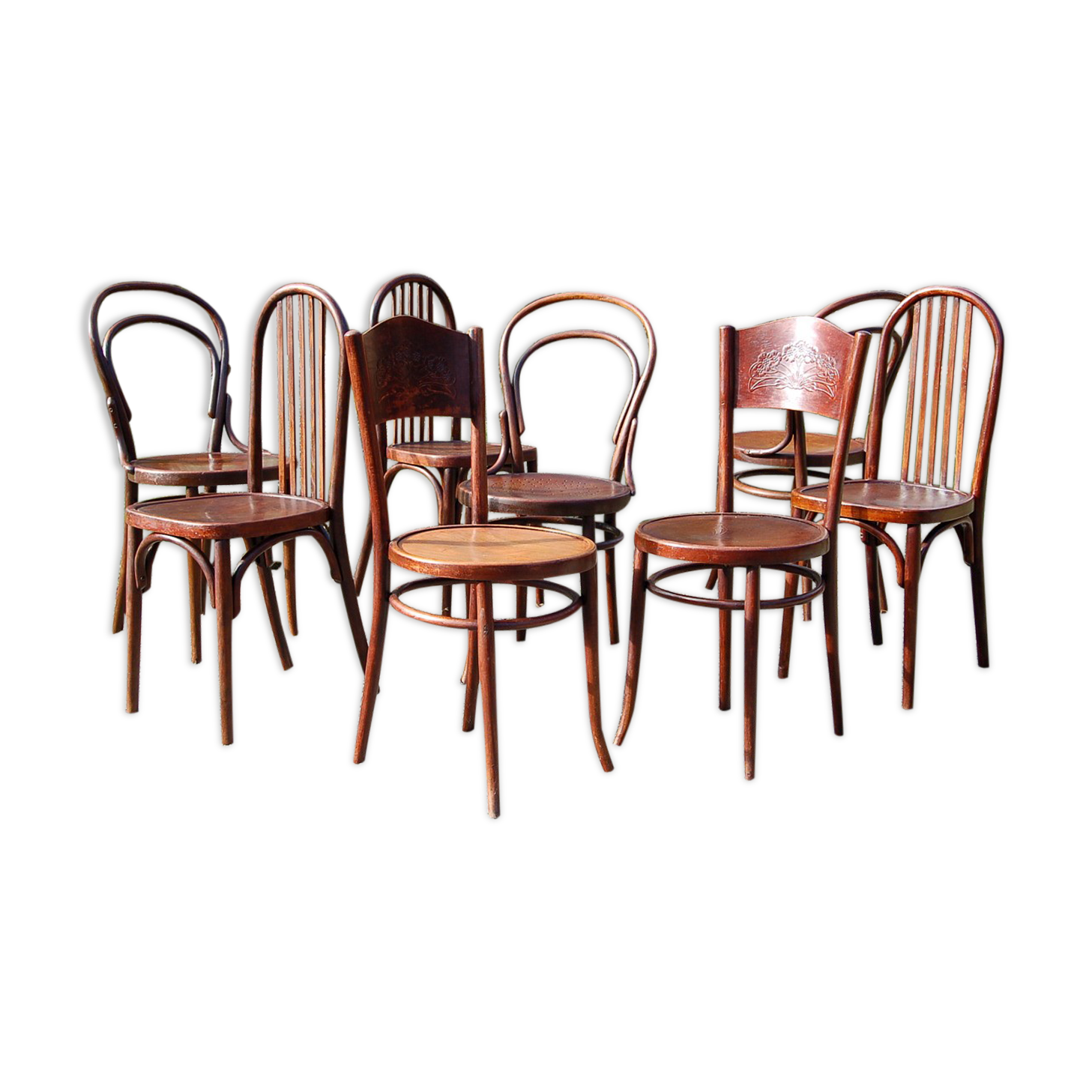 Lot 8 bistro chairs early 20th century