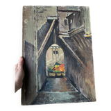 Oil on old canvas