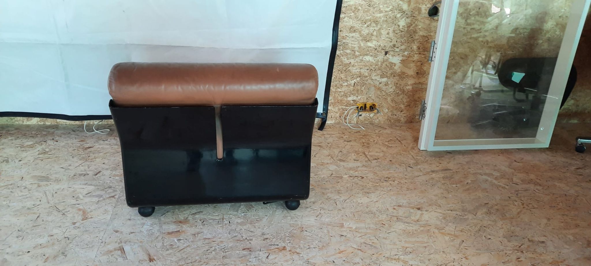 set of 4 armchairs in leather model Amanta by Mario Bellini for B&B Italia 1970