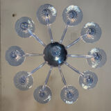 Venetian glass chandelier in blue Murano, circa 1980.