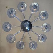 Lustre vénitien en verre de Murano bleu, vers 1980