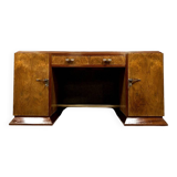Art Deco period center desk in walnut and burr walnut circa 1940