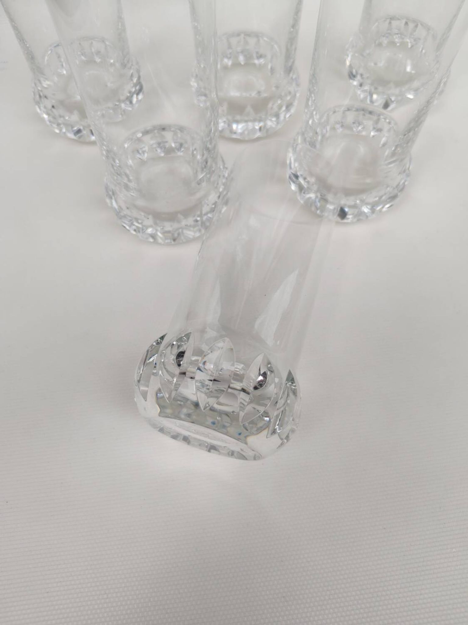 6 orangeade glasses, crystal water, 1970s