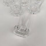 6 orangeade glasses, crystal water, 1970s