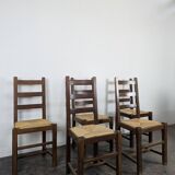 Série de 5 chaises brutalistes