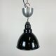 Industrial black enamel pendant lamp, 1950s
