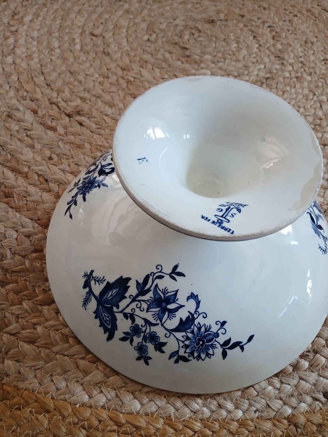 Antique compote dish in ironstone
