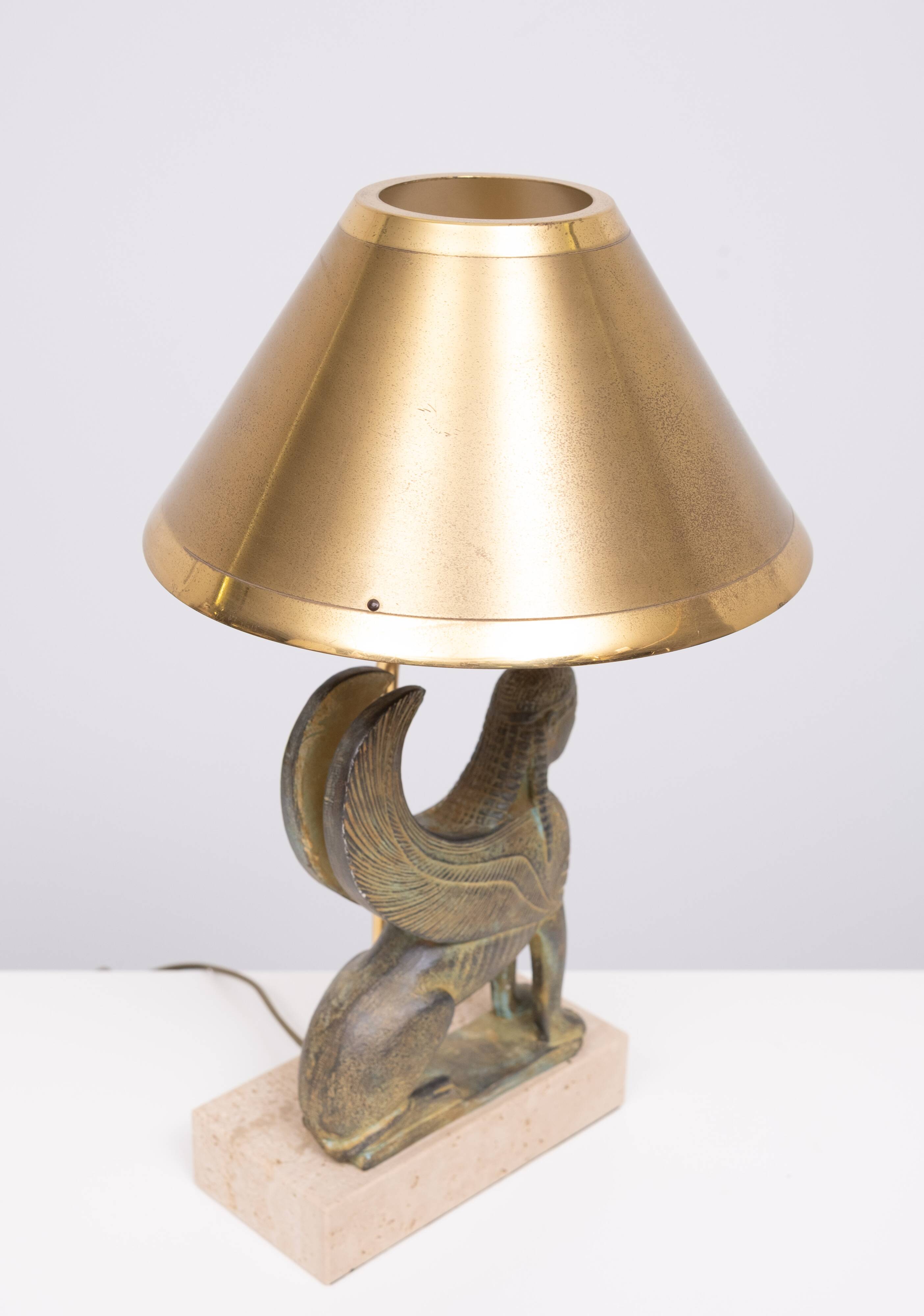 Maison Le Dauphin France, Exceptional Sphinx Table Lamp 1970s