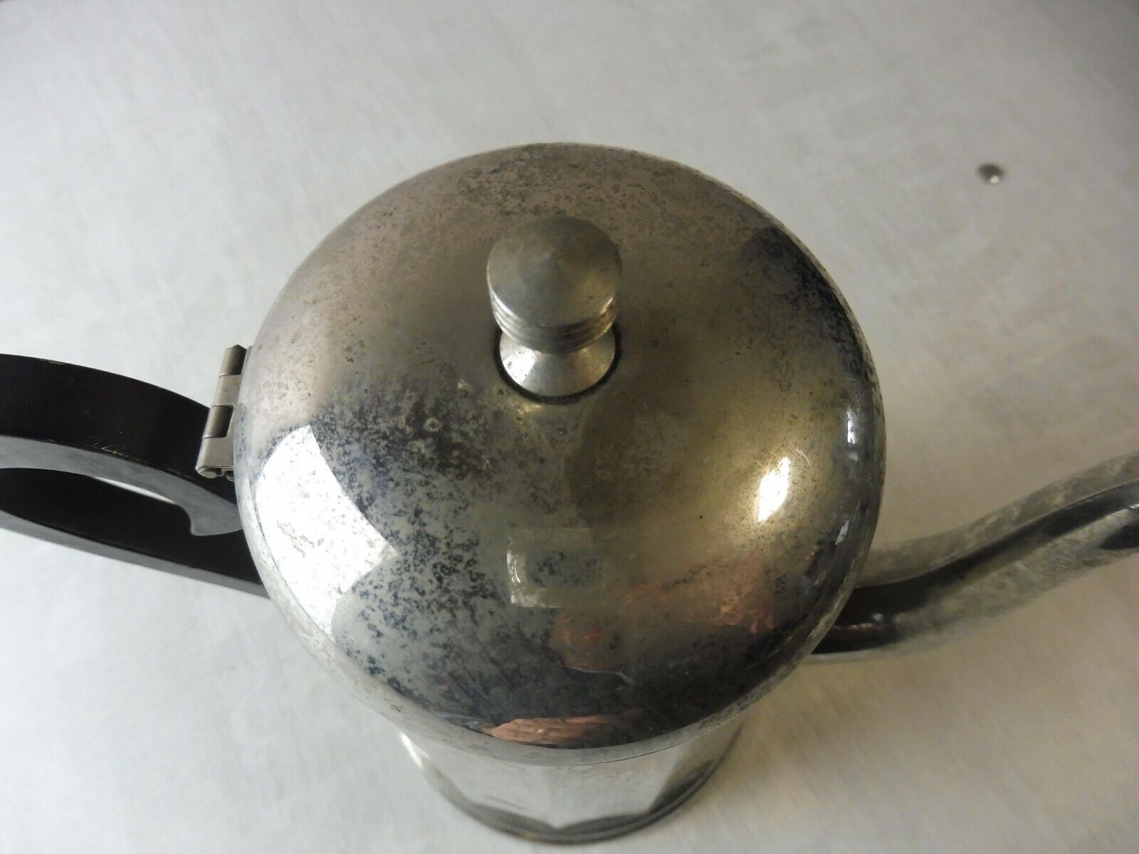 Old metal and wood pourer/coffee maker, vintage