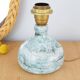 Blue glazed stoneware lamp foot signed 60s or 70s