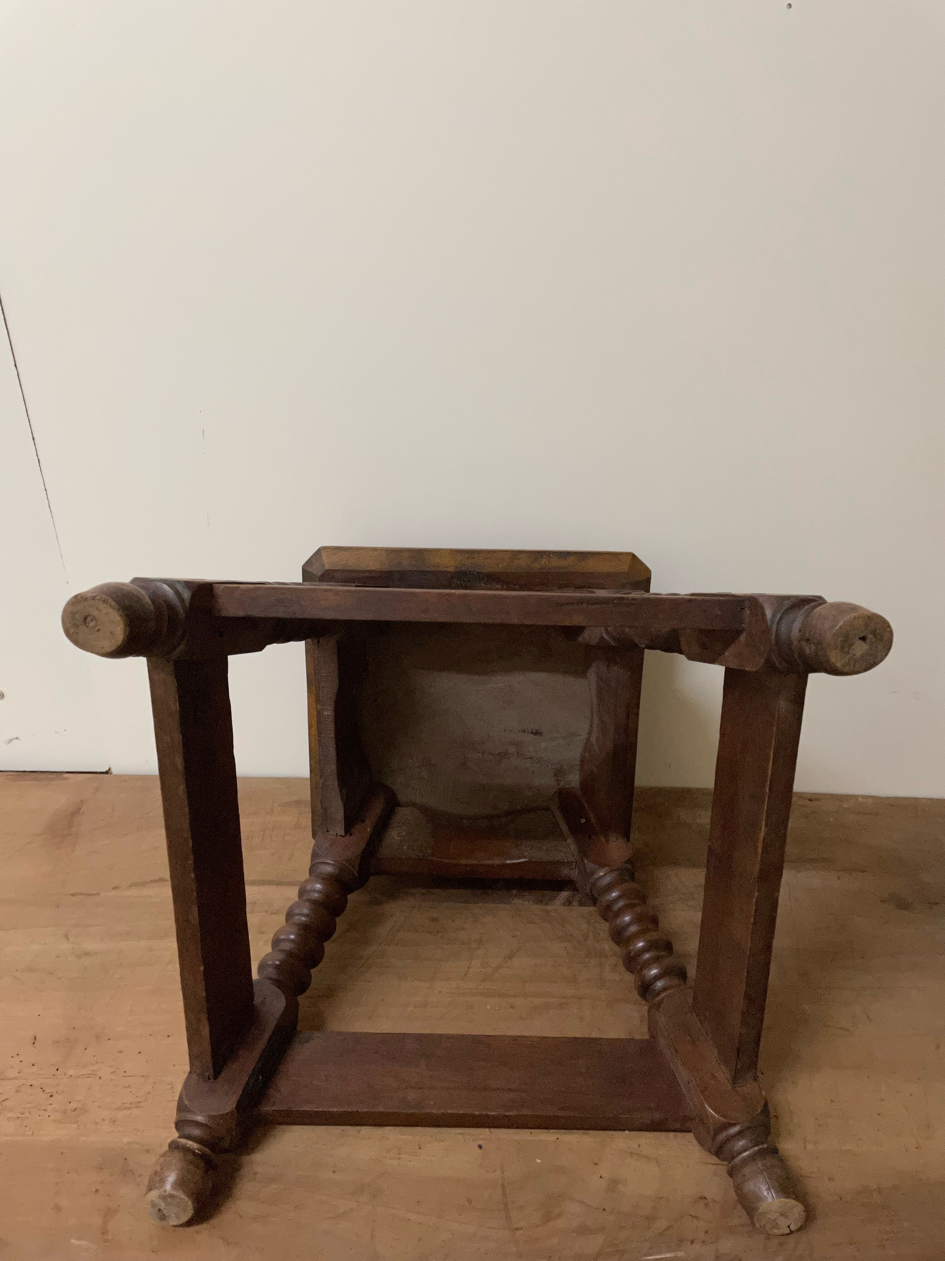 Walnut stool Louis XIII style nineteenth century