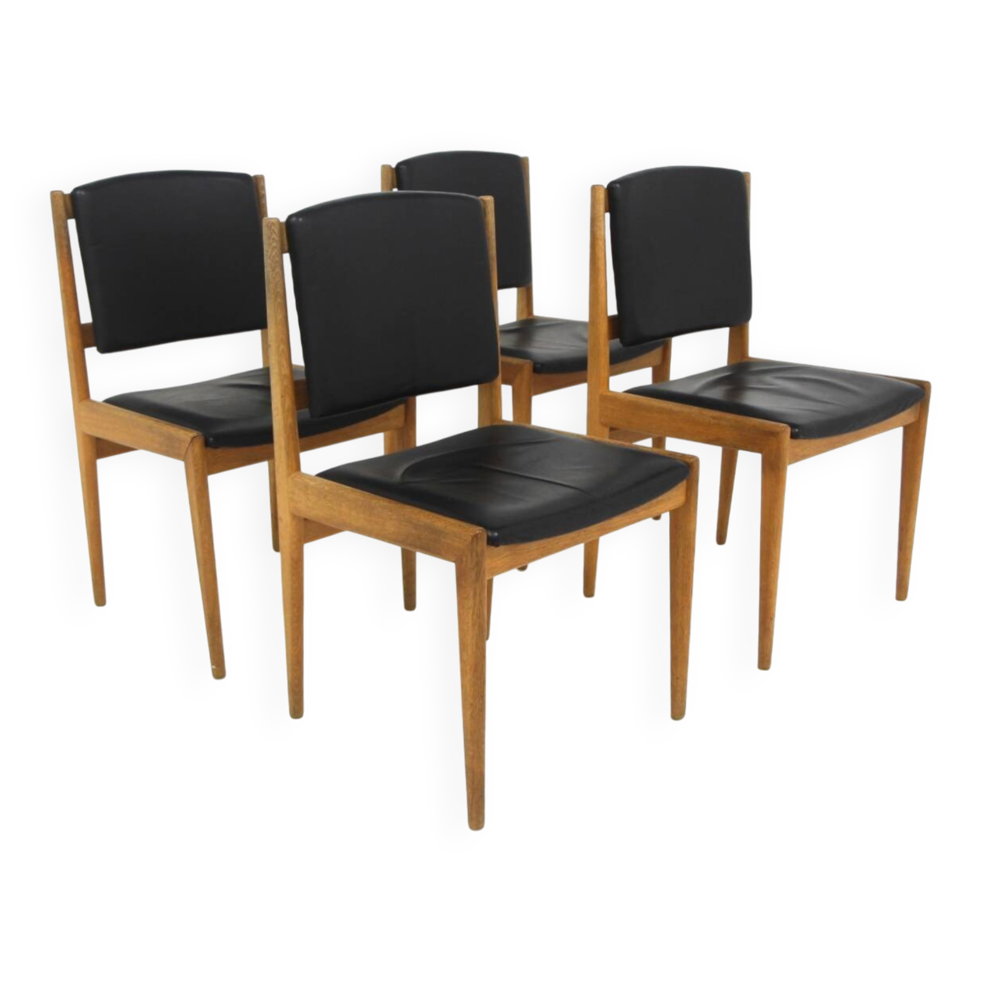 Set de 4 chaises scandinave en chêne, Karl Erik Ekselius, JOC, Suède, 1960