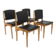 Set de 4 chaises scandinave en chêne, Karl Erik Ekselius, JOC, Suède, 1960