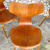 Suite of 4 chairs 4130 Grand Prix in teak, Arne Jacobsen for Fritz Hansen Teak