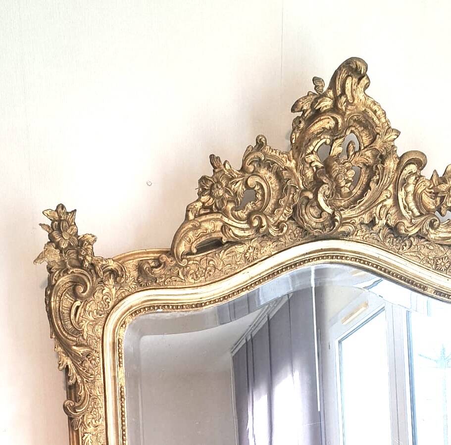 Antique Louis XV rocaille mirror 153x91 cm