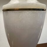 Pair of Art Deco marble and brass lamps