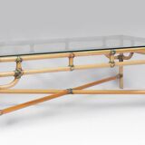 Bamboo and glass coffee table 1970