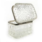 Art Deco bonbonniere, pressed glass, HSG Ząbkowice, Poland, 1930s