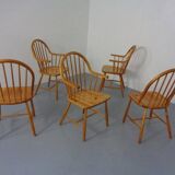 Pine Chairs by Erik Ole Jørgensen, Set of 5