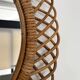 Italian Circle Rattan Bamboo Wall Mirror, 1960s