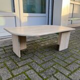 Vintage travertine teardrop coffee table