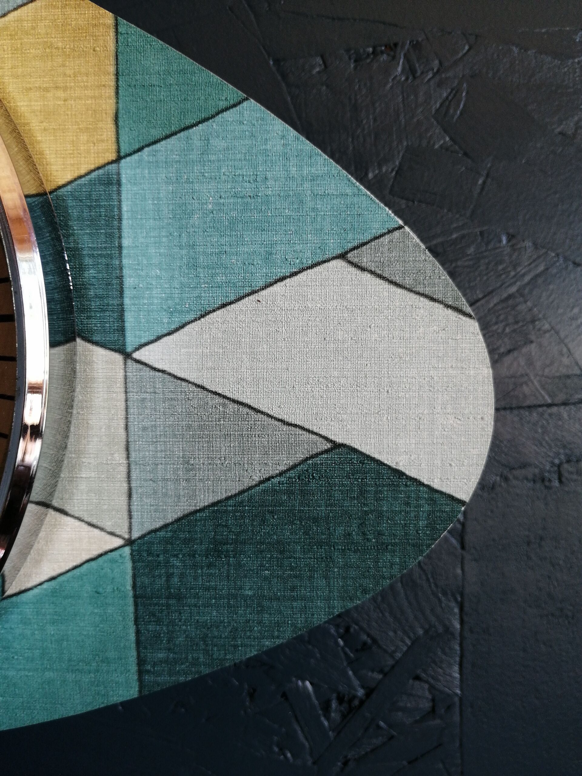 Clock formica vintage asymmetrical silent wall clock "Diamonds"