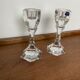 Pair of crystal candle holders