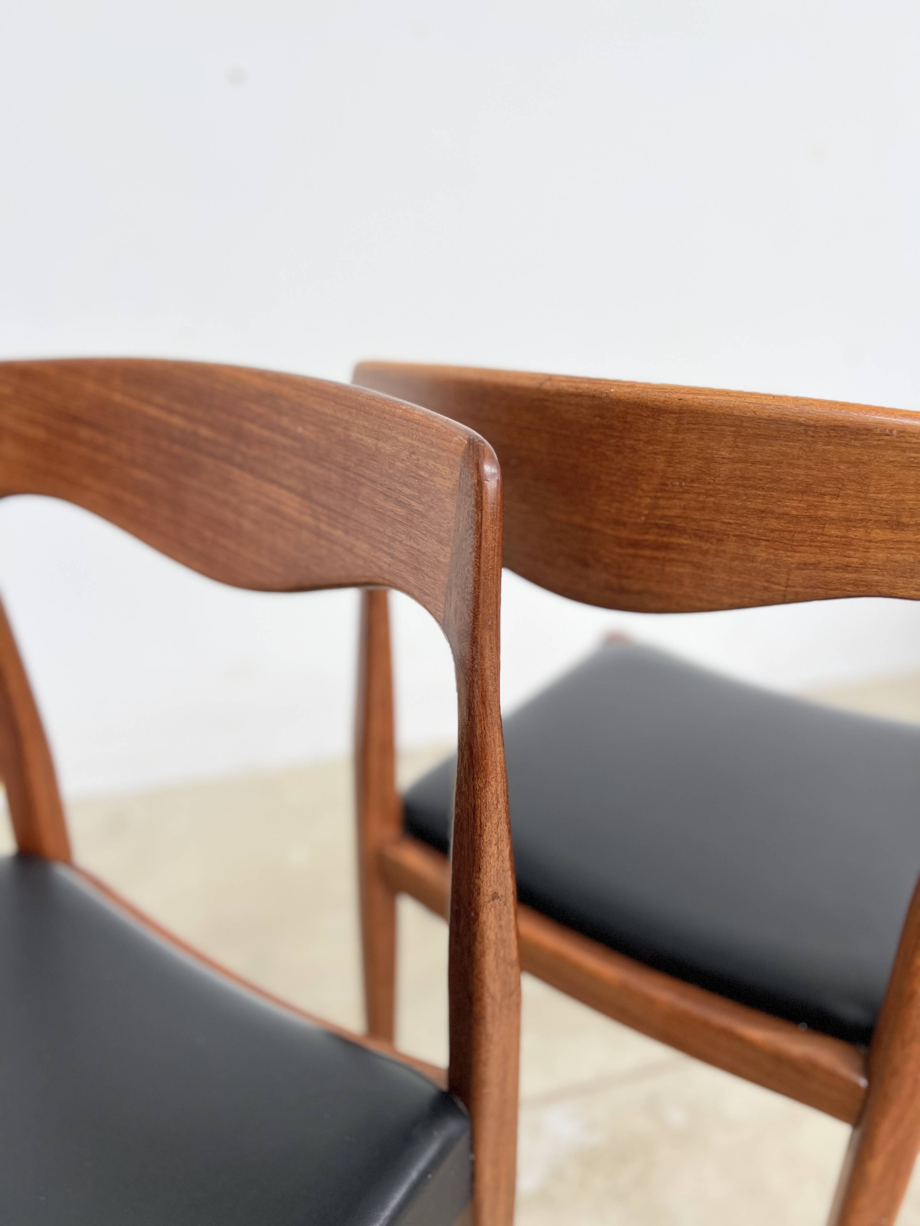 Scandinavian teak and leatherette chair