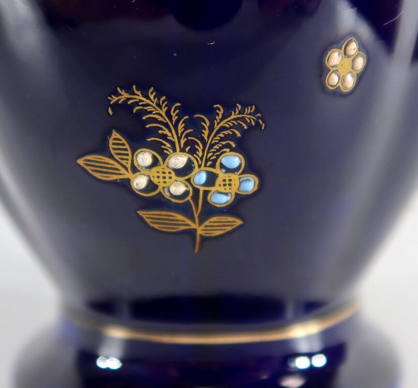 Midnight blue earthenware vase, "fives lille" - early twentieth century