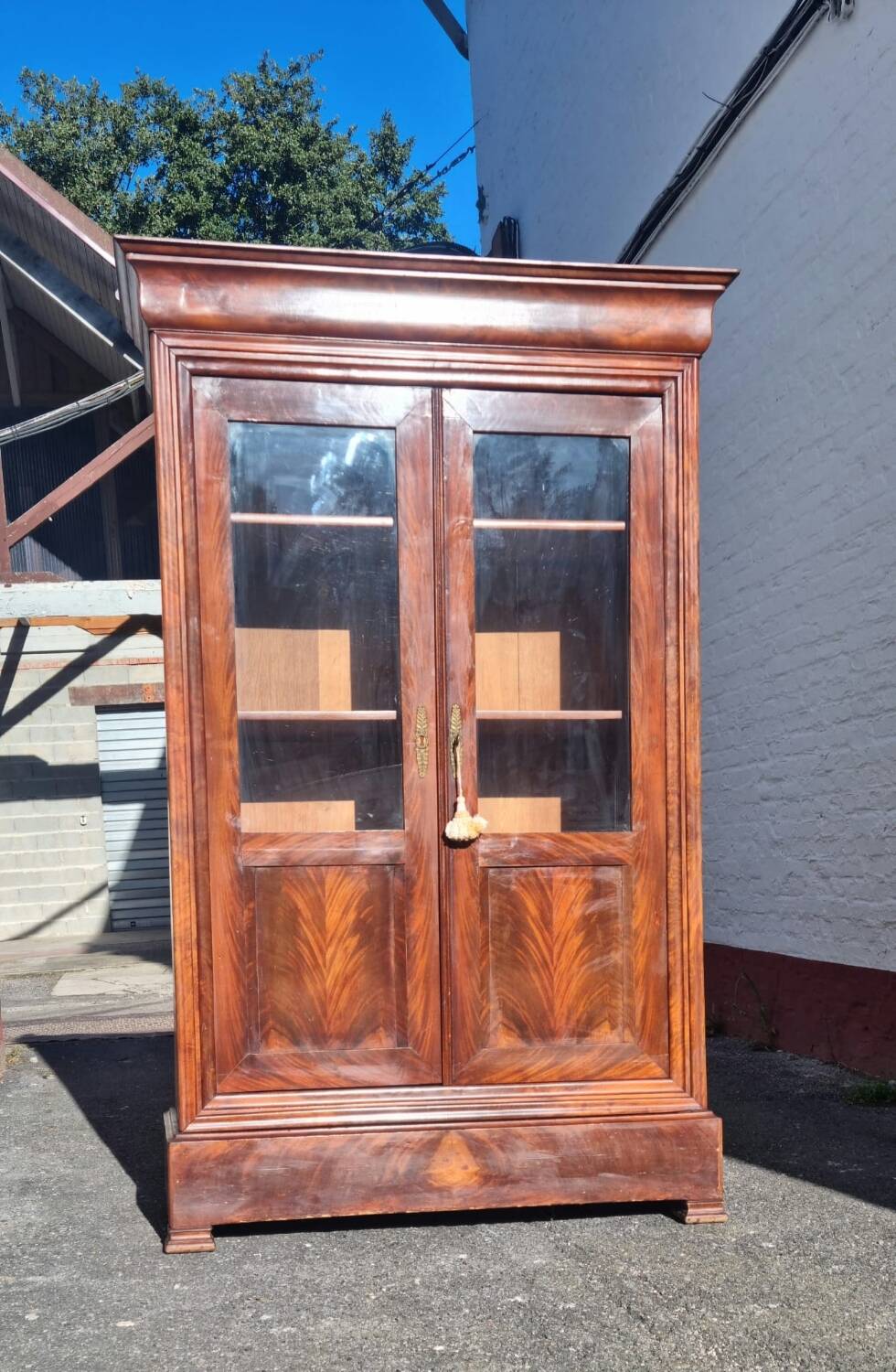 Louis Philippe Style Mahogany Display Cabinet from the 19th Century