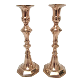 Pair of neo classic solid brass candle holders 60s