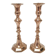 Pair of neo classic solid brass candle holders 60s