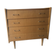Commode scandinave 4 tiroirs bois pieds compas années 70 vintage