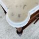 Louis XVI style bedside table, Carrara marble and mahogany