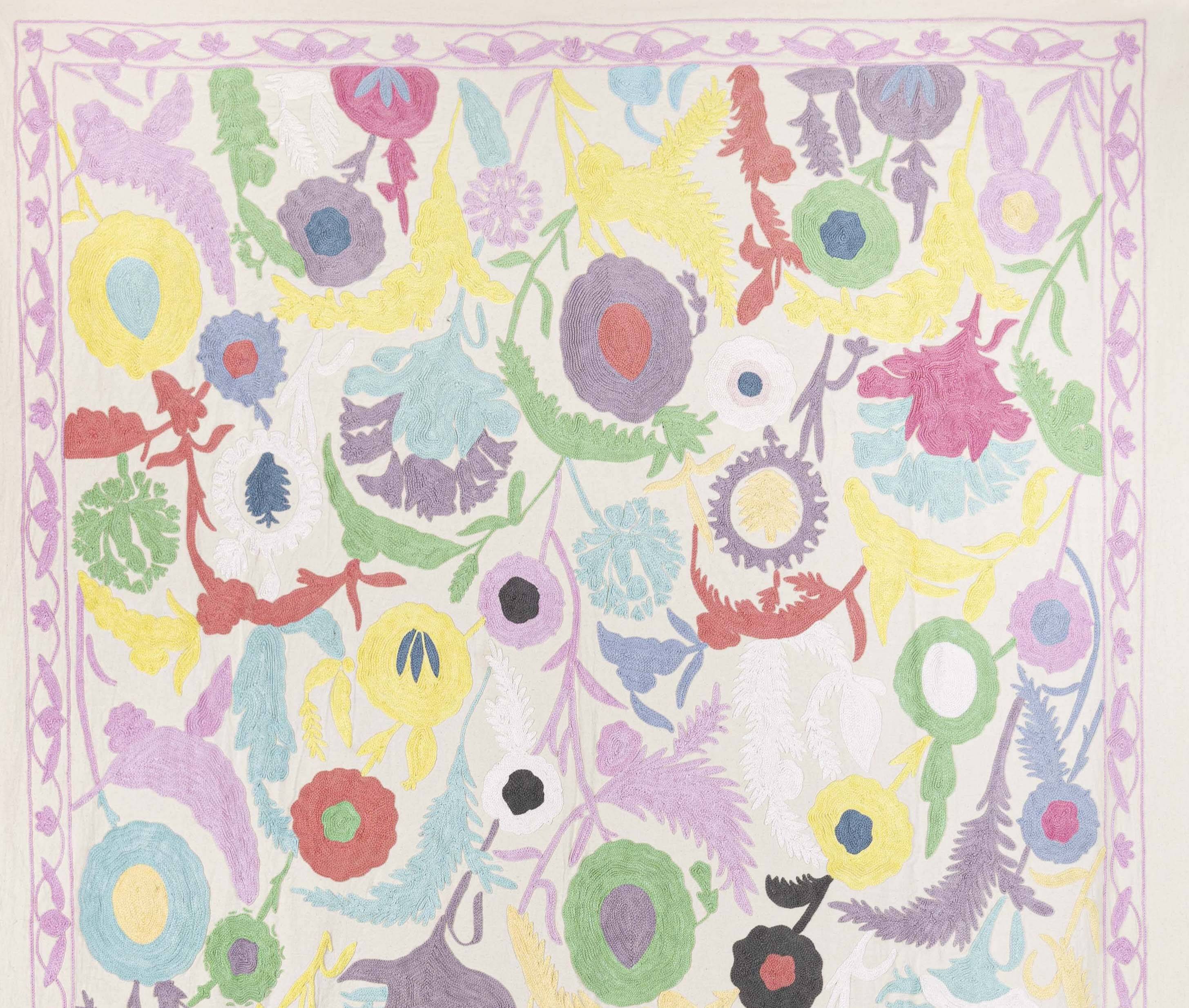 Textile suzani hand embroidered 220 x 150 cm