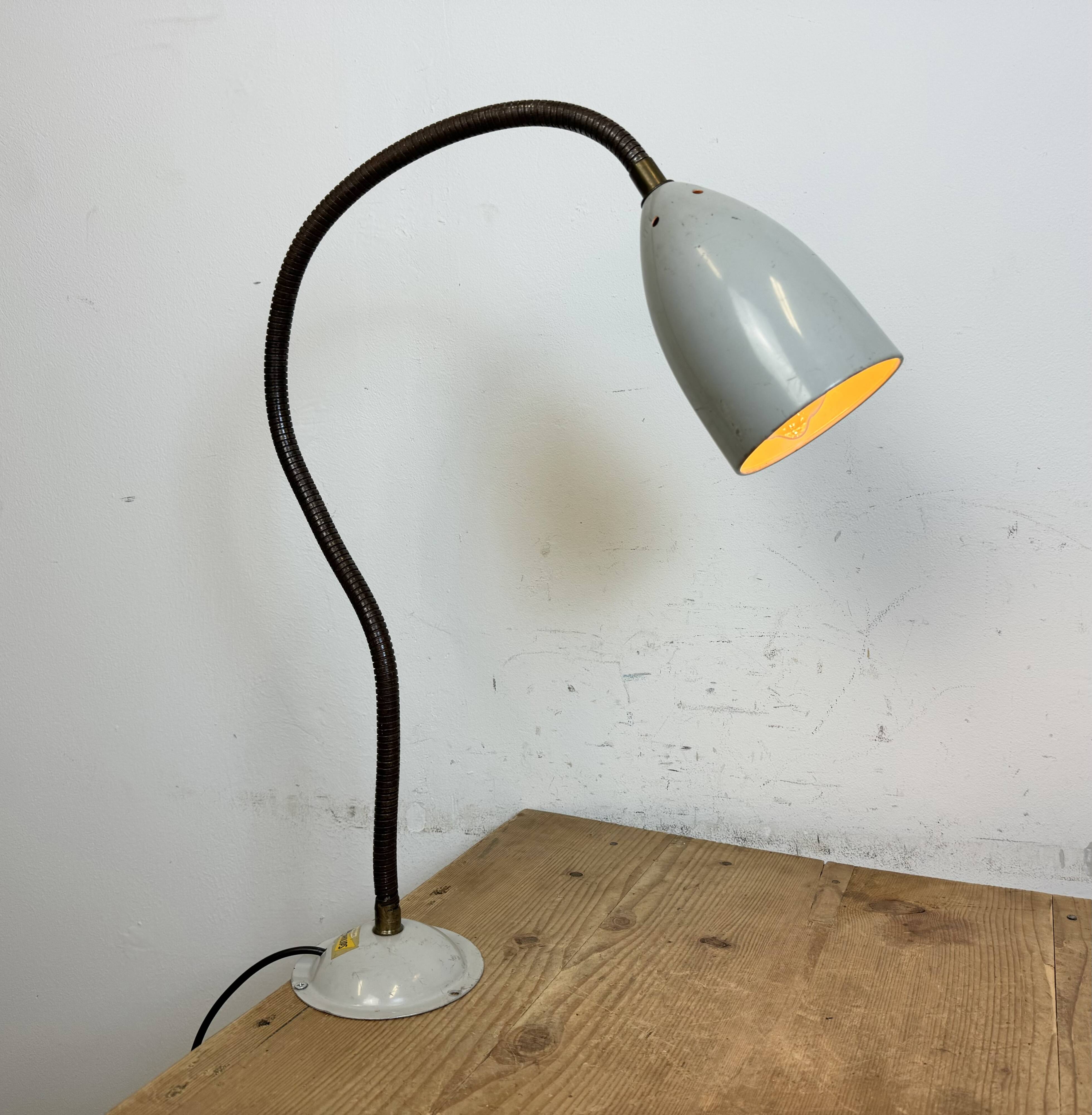 Grey Industrial Gooseneck Table Lamp from Philips, 1960s