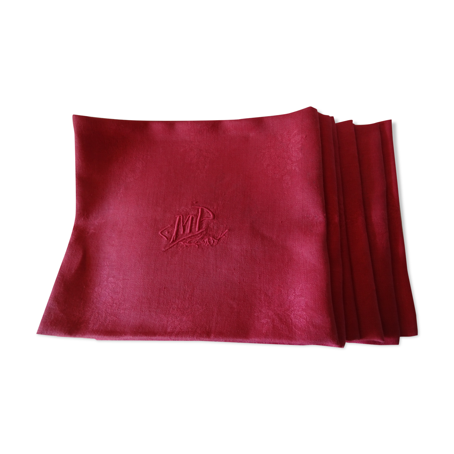 Lot of 6 monogrammed MP napkins