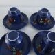 Vintage coffee set - blue and red flower patterns