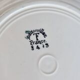 Assiette à dessert ancienne faïence Badonviller – Décor fleurs bleues