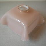 Old lampshade suspension ceiling light in pearl pink glass 26 cm vintage retro decoration